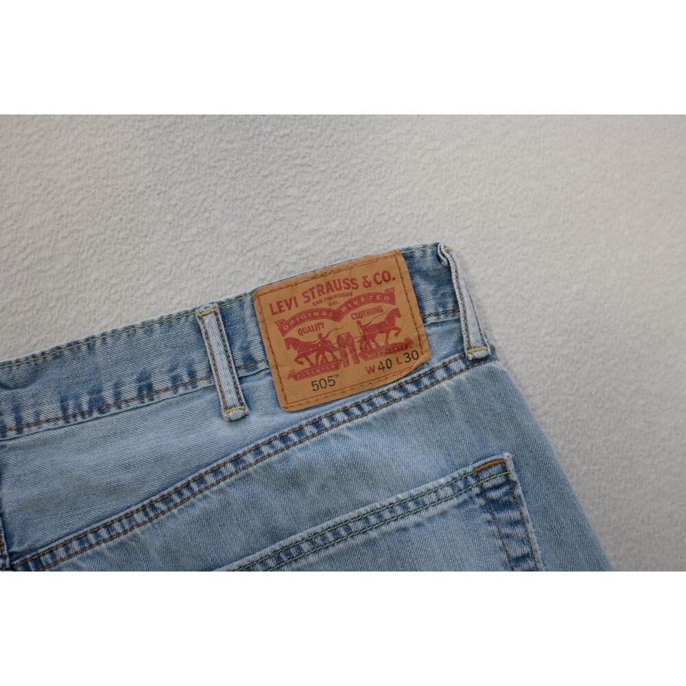 Levi's 505 Regular Fit Straight Blue Rugged Denim Jeans‎ Mens Size 40 x 30